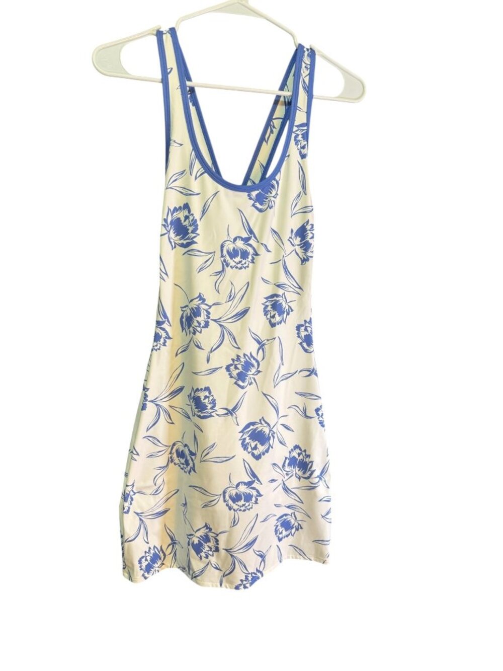 RLX Ralph Lauren XS Floral Print White & Blue Sleeveless Tank Dress Athletic NWT